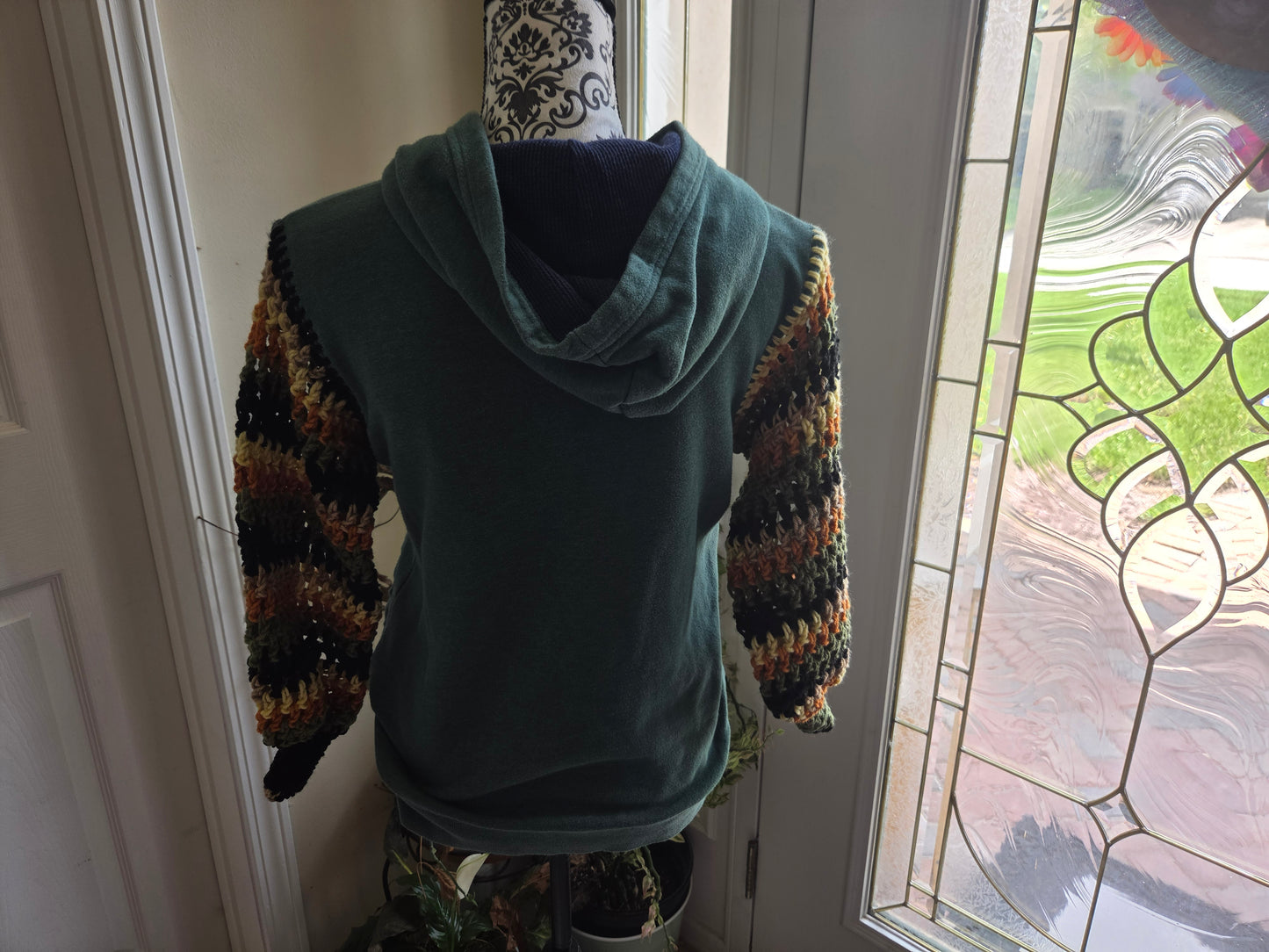 Upcycled Sweater with Crochet Sleeves - YEAH!