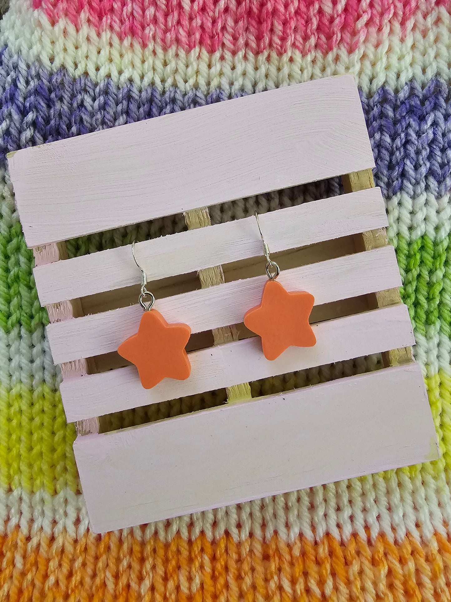 Orange Star Earrings