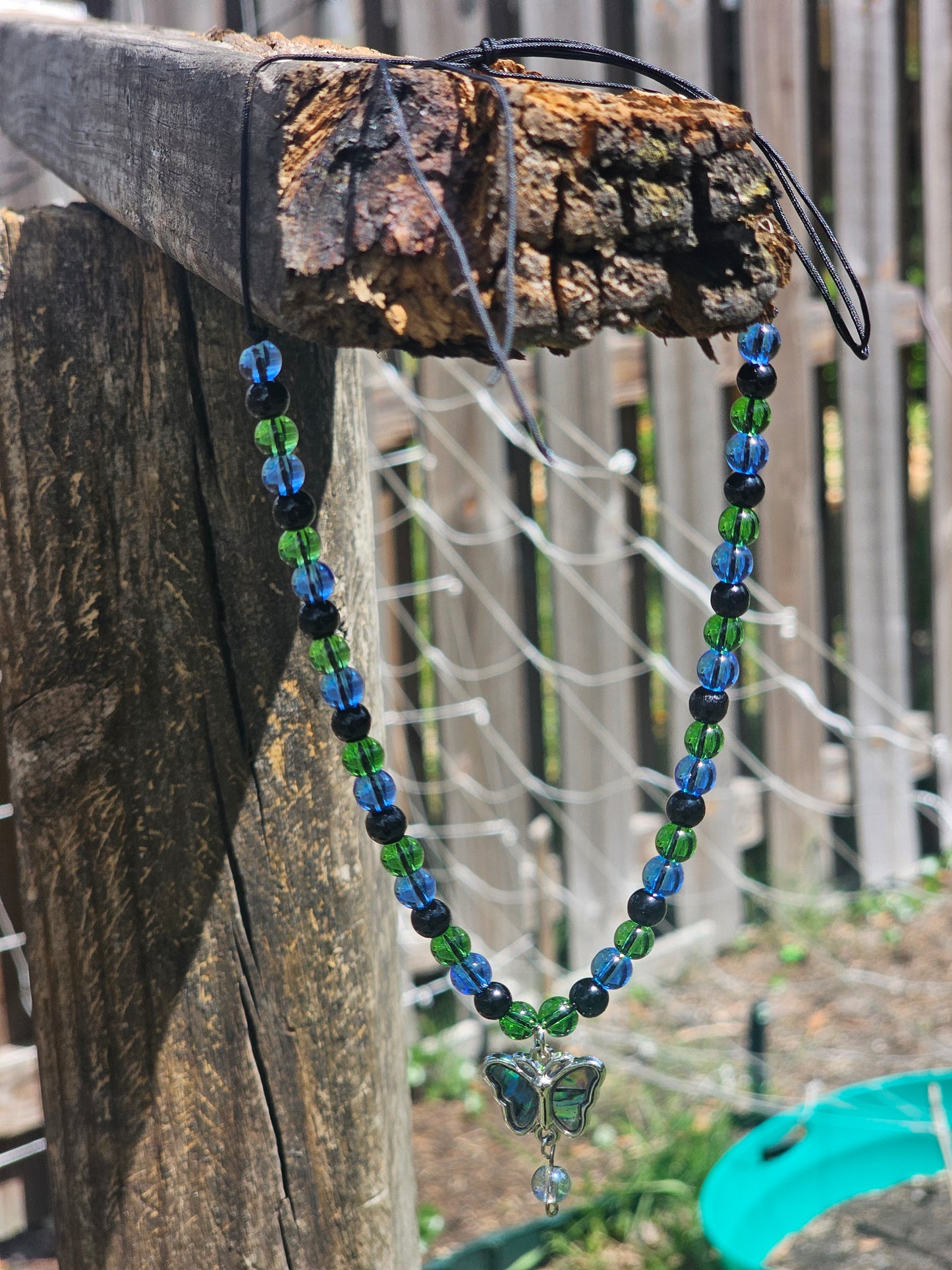 Abalone Butterfly Charm Necklace