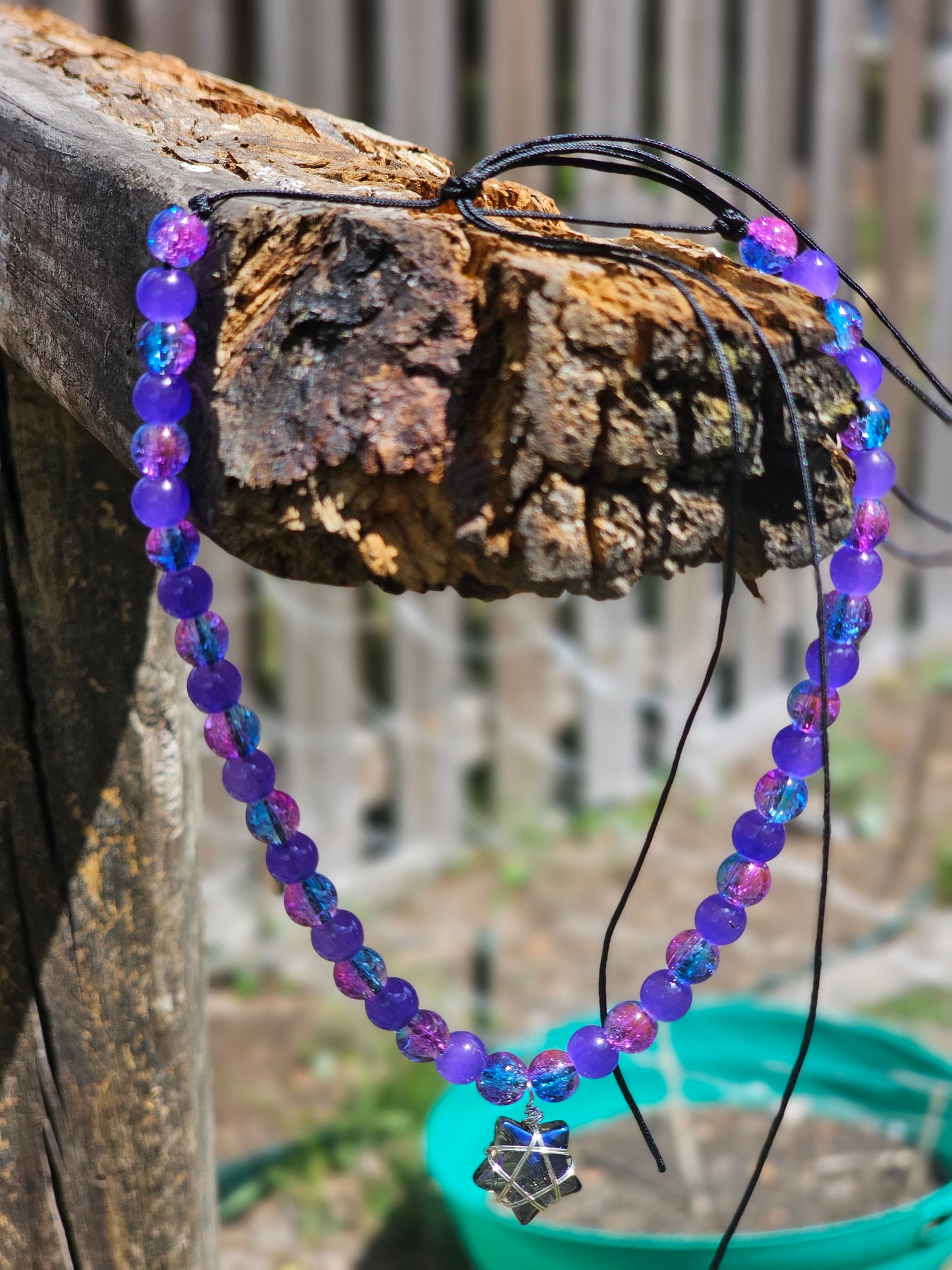 Purple and Blue Star Necklace