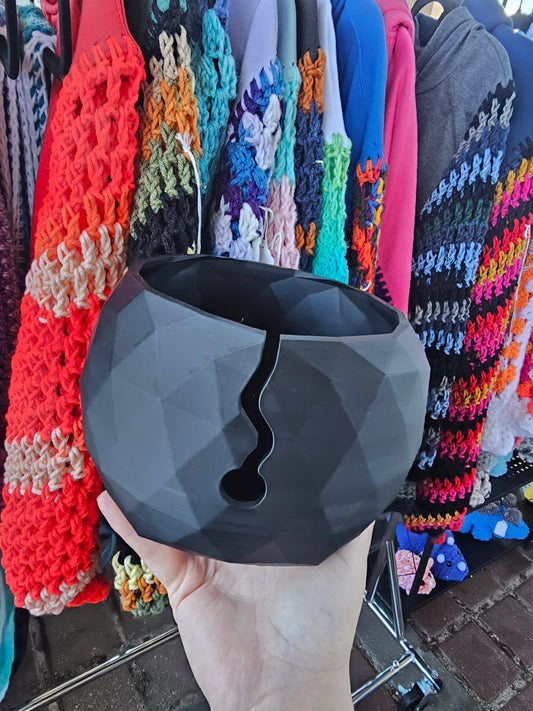 Ready to Ship: 3D Printed Black Yarn Bowl