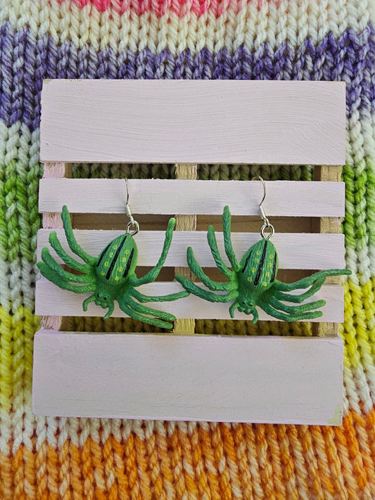 Stripey Spider Earrings