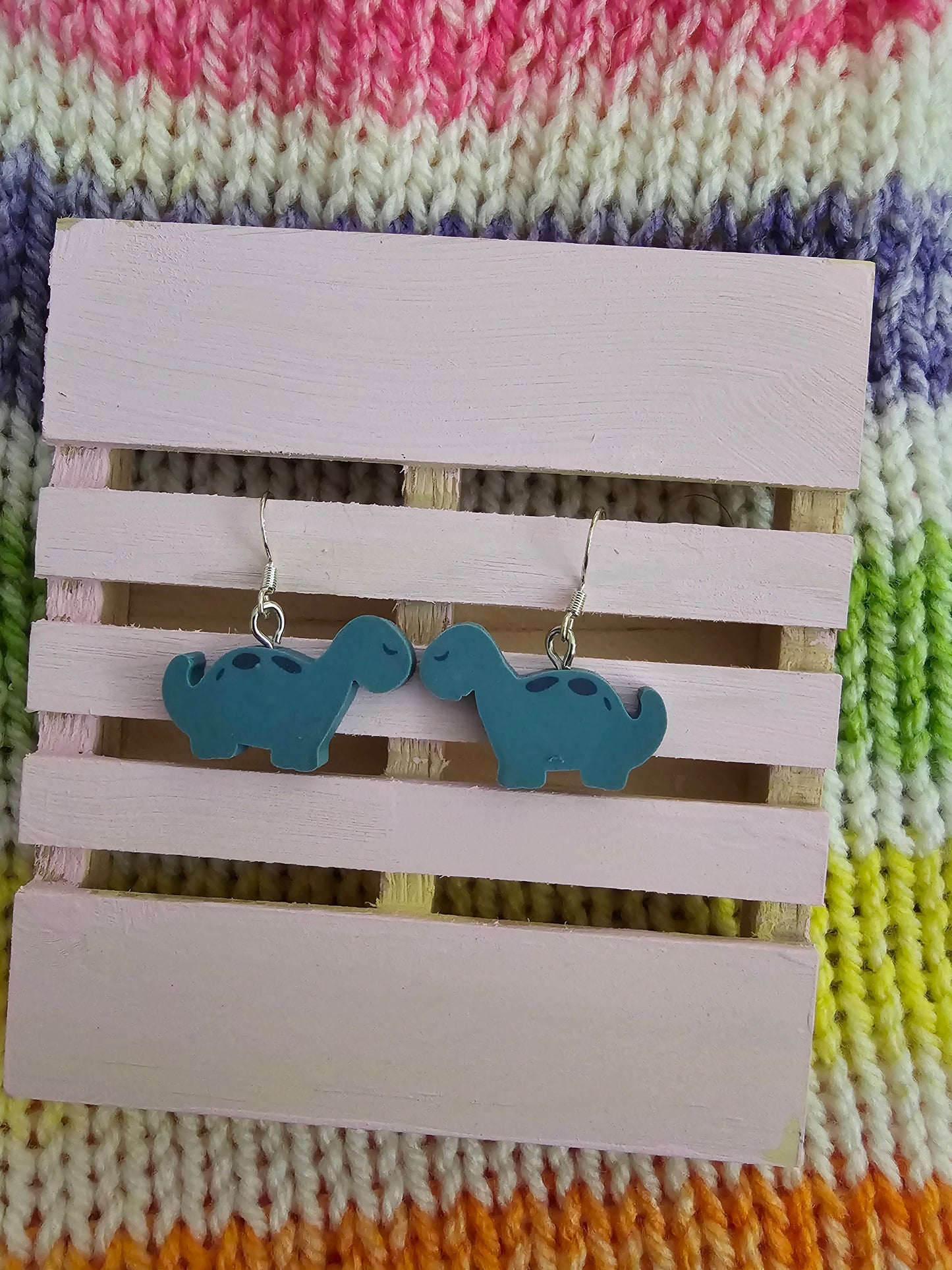 Blue Brontosaurus Earrings