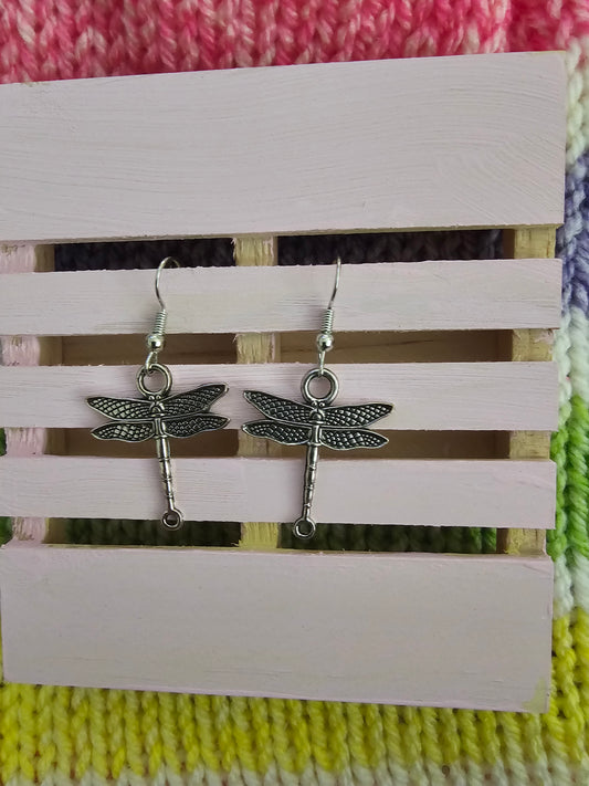 Silver Dragonfly Earrings