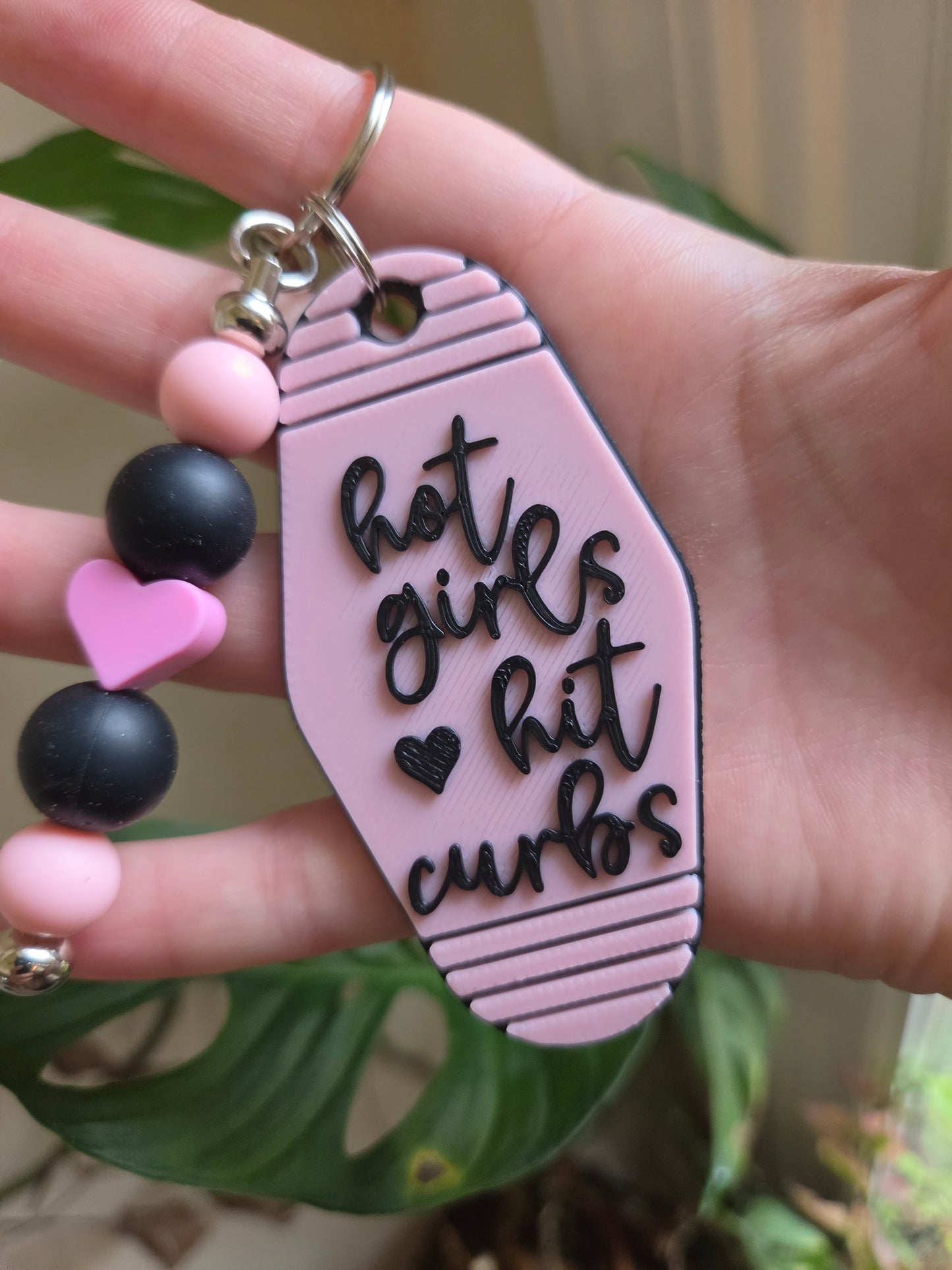 Hot Girls Hit Curbs Keychain