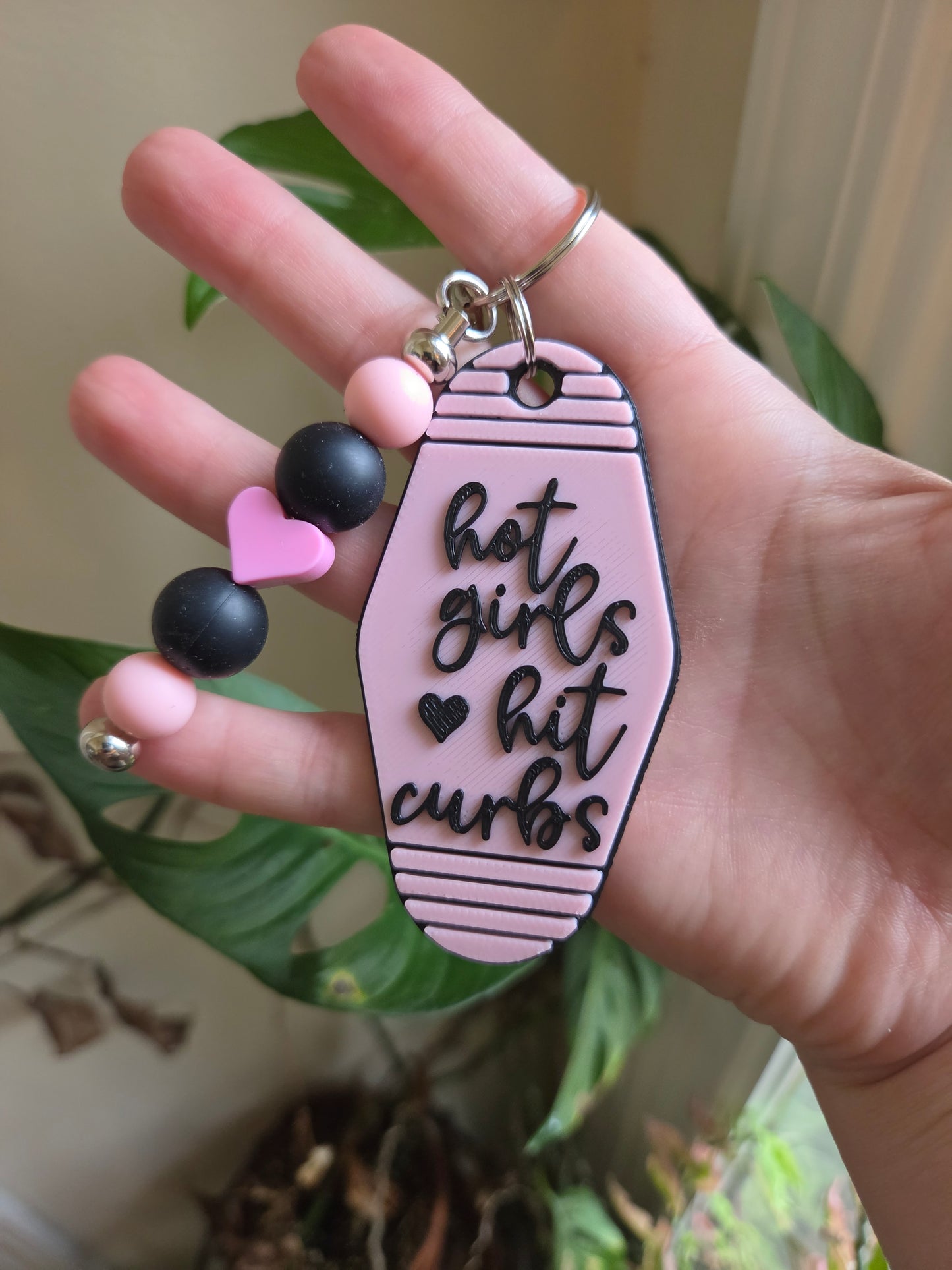 Hot Girls Hit Curbs Keychain