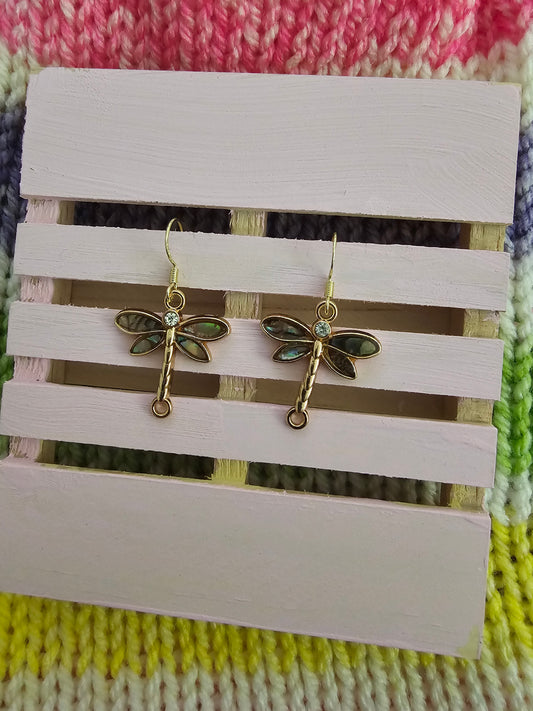Gold Dragonfly Earrings