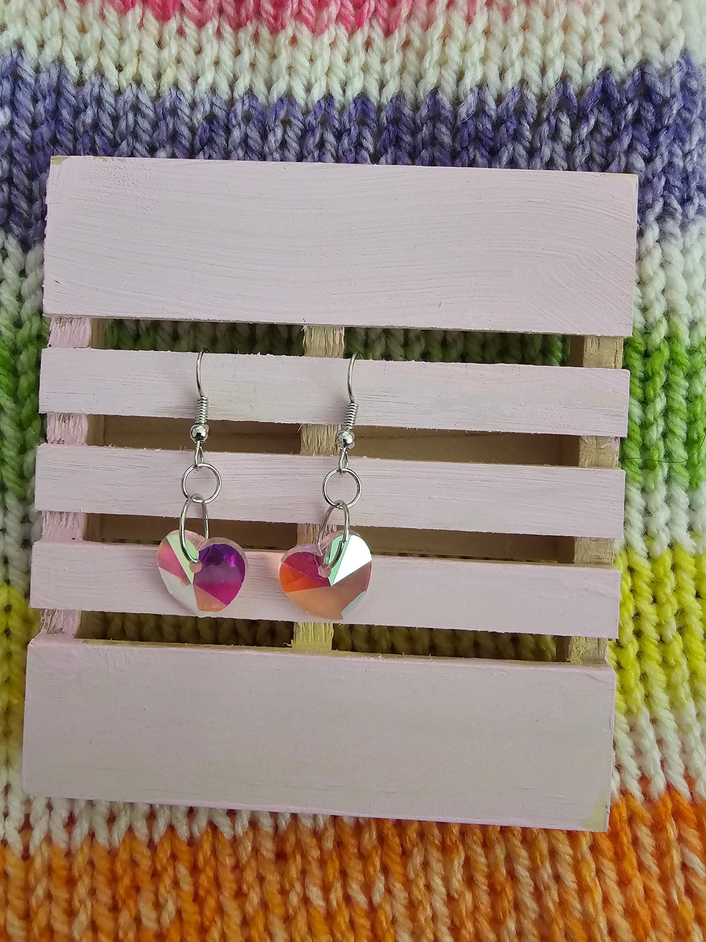 Pink Heart Suncatcher Earrings